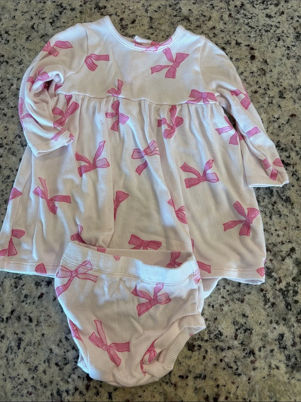 Ribbed Simple Dress & Bloomer Pretty Bows